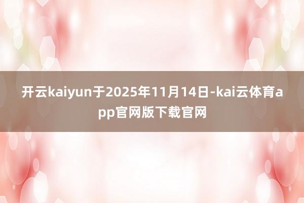 开云kaiyun于2025年11月14日-kai云体育app官网版下载官网